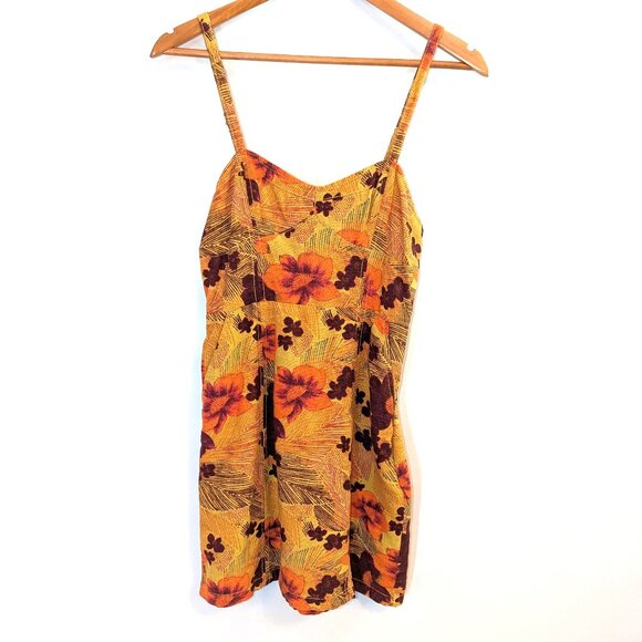 NWT Urban Outfitters | Linen Blend Sweet On You Gold Floral Mini Dress | Small - Picture 3 of 12